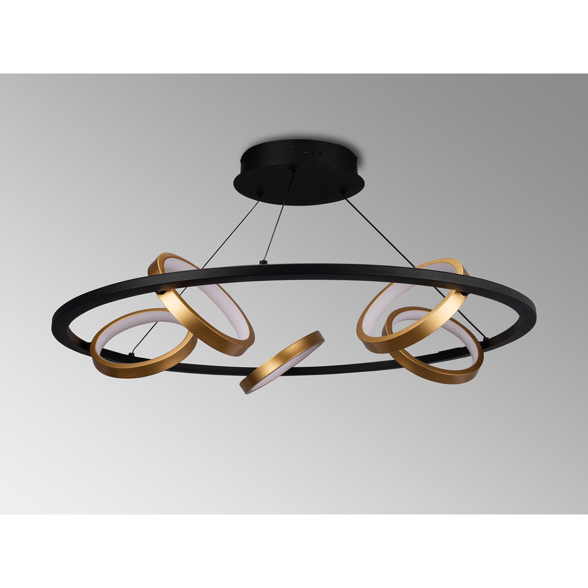 NL74529 Naegel 5 LED Round Pendant Satin Black Gold