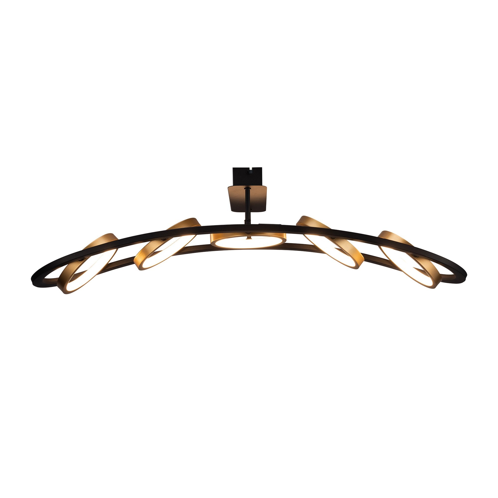 NL74539 Naegel 5 LED Ceiling Light Satin Black Gold