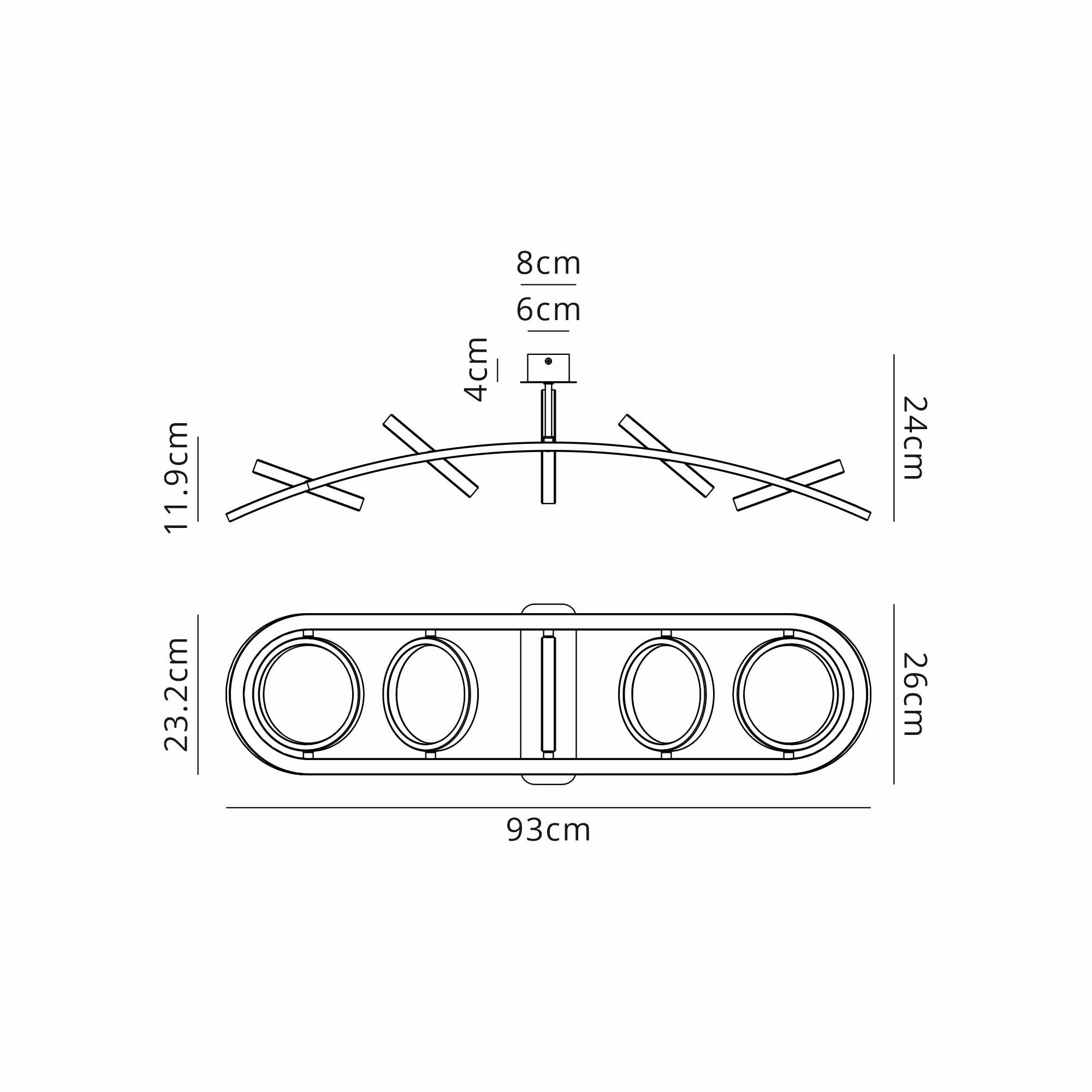 NL74539 Naegel 5 LED Ceiling Light Satin Black Gold