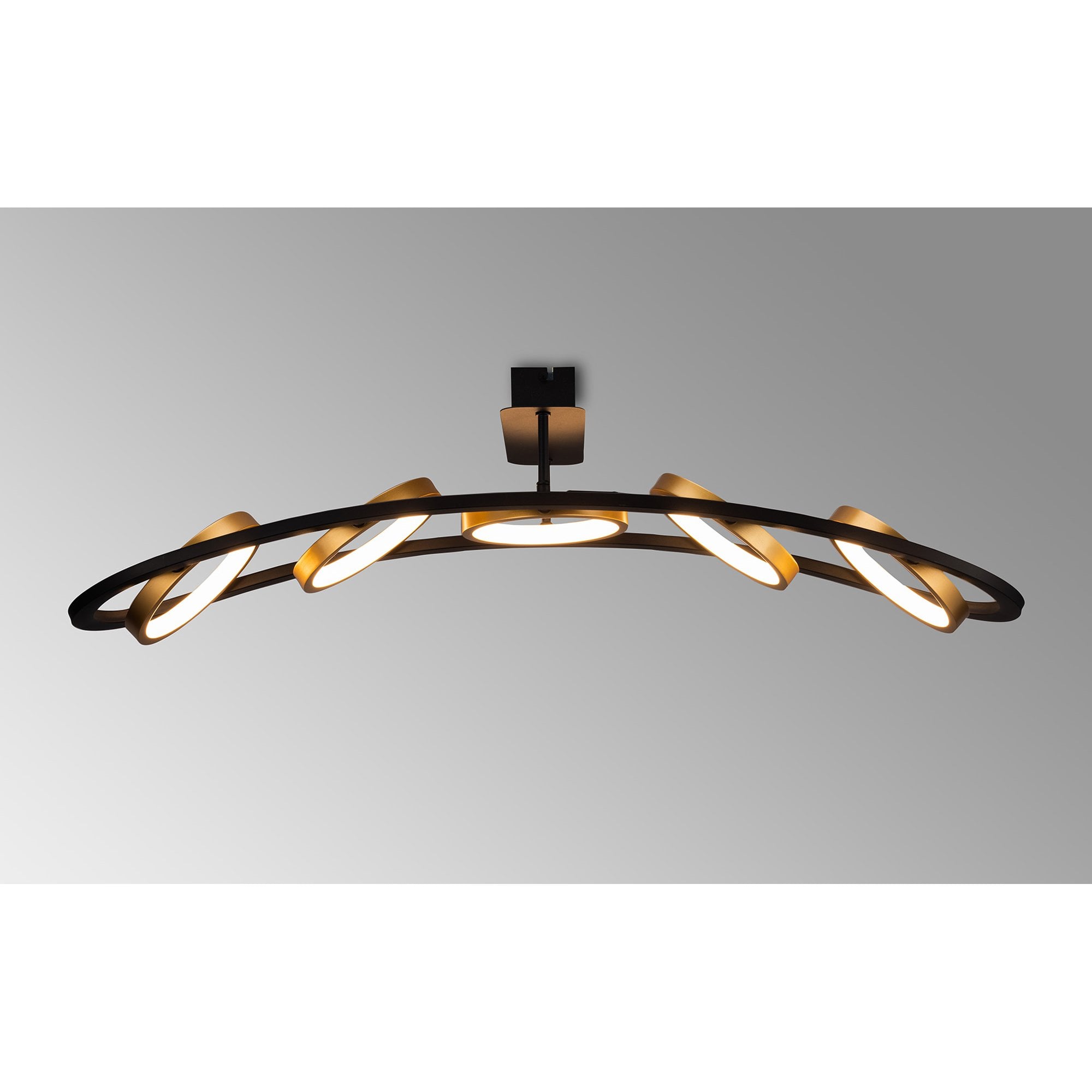 NL74539 Naegel 5 LED Ceiling Light Satin Black Gold
