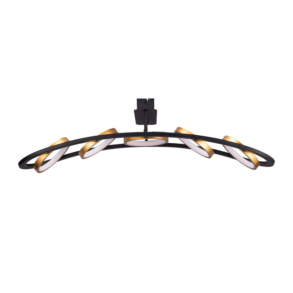 NL74539 Naegel 5 LED Ceiling Light Satin Black Gold