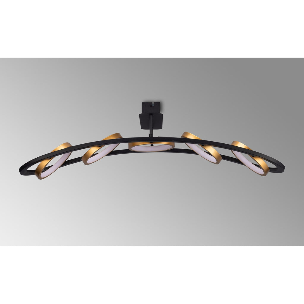 NL74539 Naegel 5 LED Ceiling Light Satin Black Gold