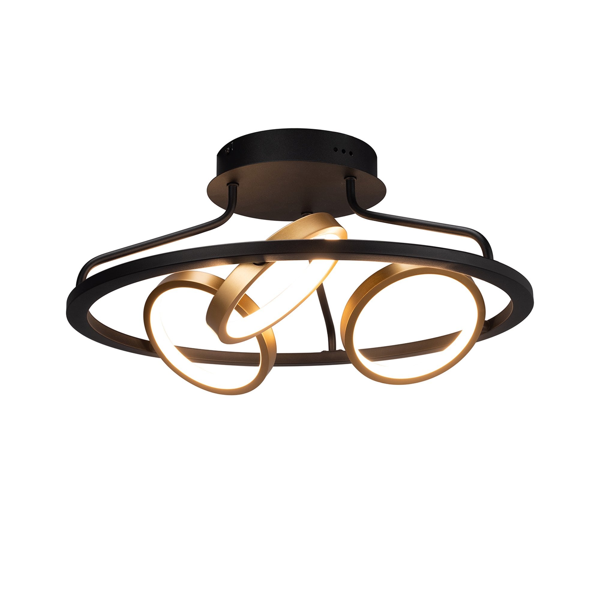 NL74549 Naegel 3 LED Ceiling Light Satin Black Gold