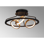 NL74549 Naegel 3 LED Ceiling Light Satin Black Gold