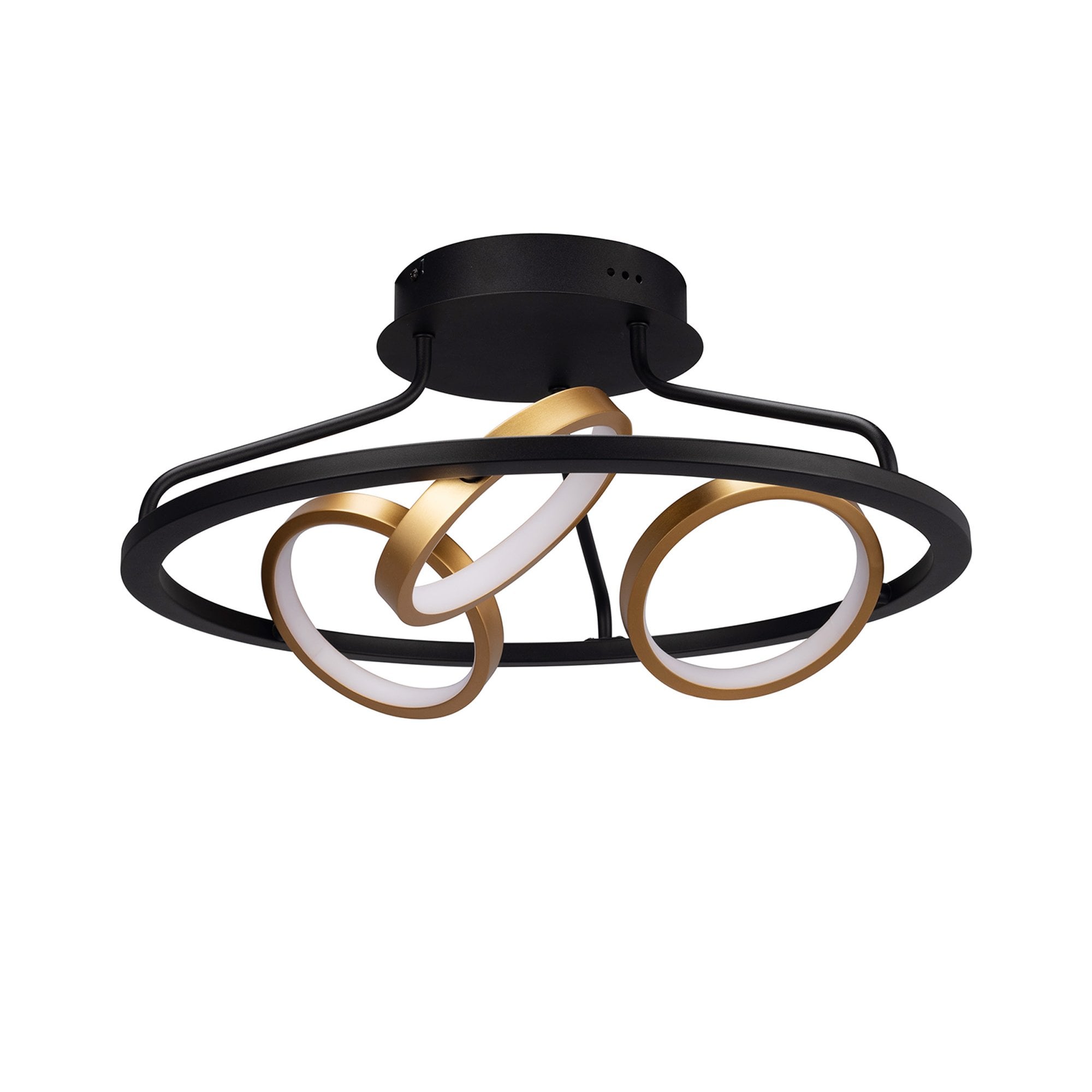 NL74549 Naegel 3 LED Ceiling Light Satin Black Gold
