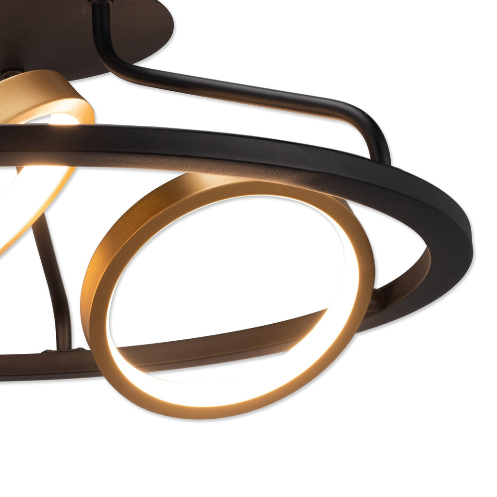 NL74549 Naegel 3 LED Ceiling Light Satin Black Gold