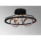 NL74549 Naegel 3 LED Ceiling Light Satin Black Gold