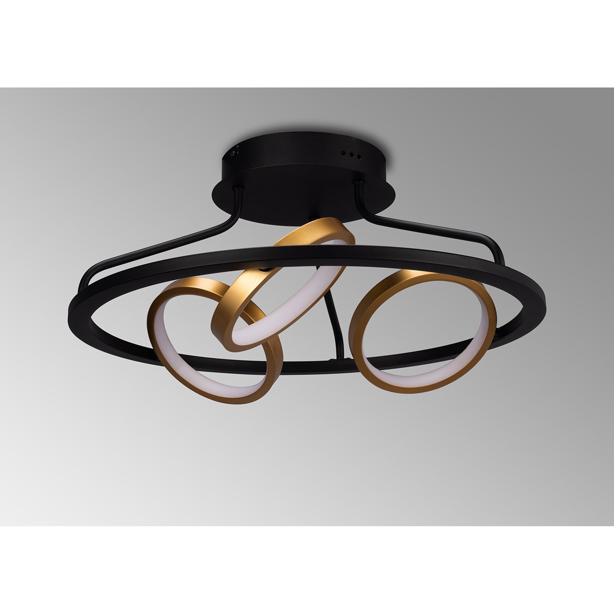 NL74549 Naegel 3 LED Ceiling Light Satin Black Gold