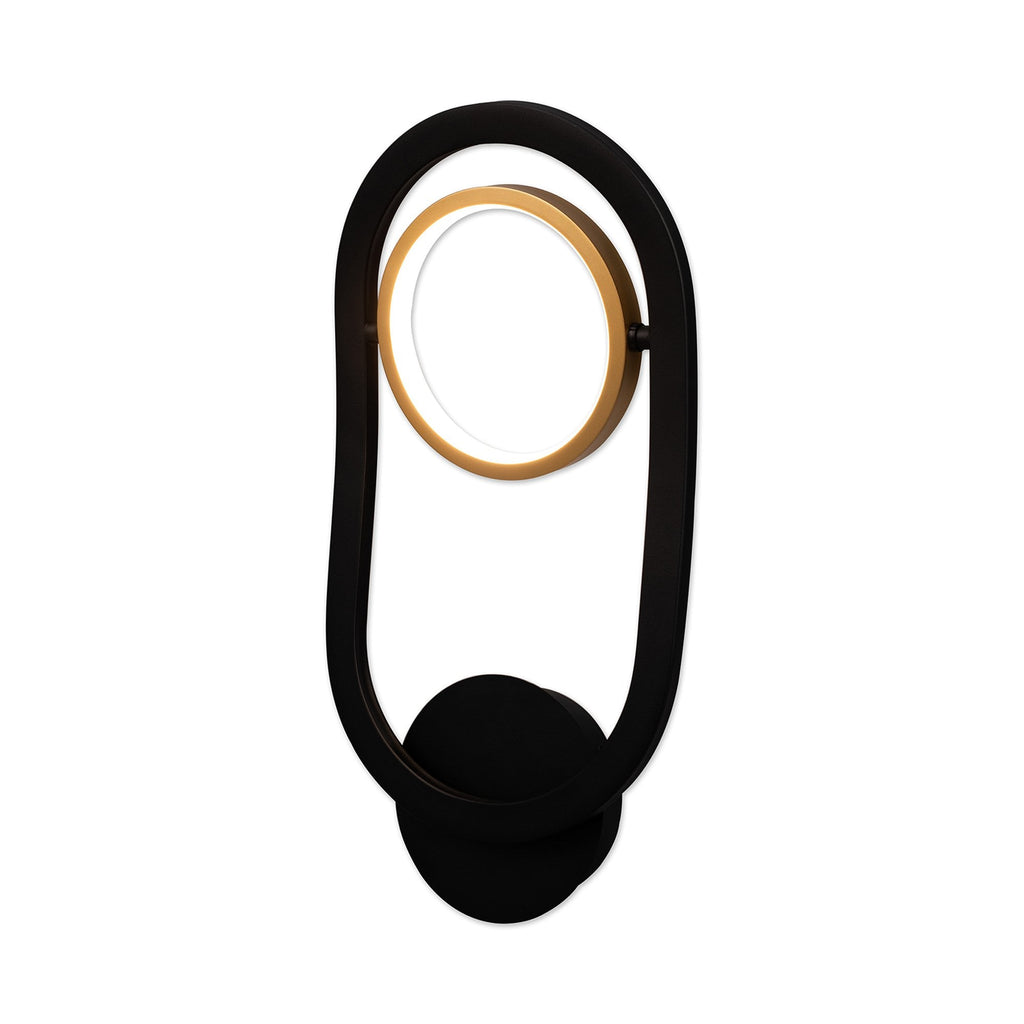 NL74559 Naegel 1 LED Wall Light Satin Black Gold