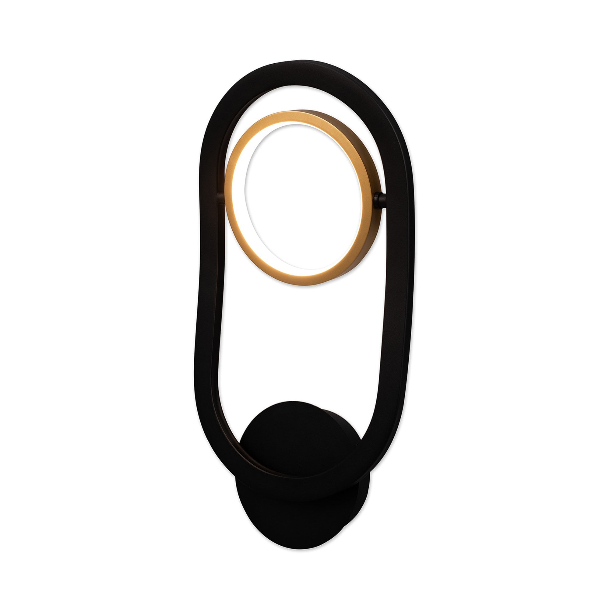NL74559 Naegel 1 LED Wall Light Satin Black Gold