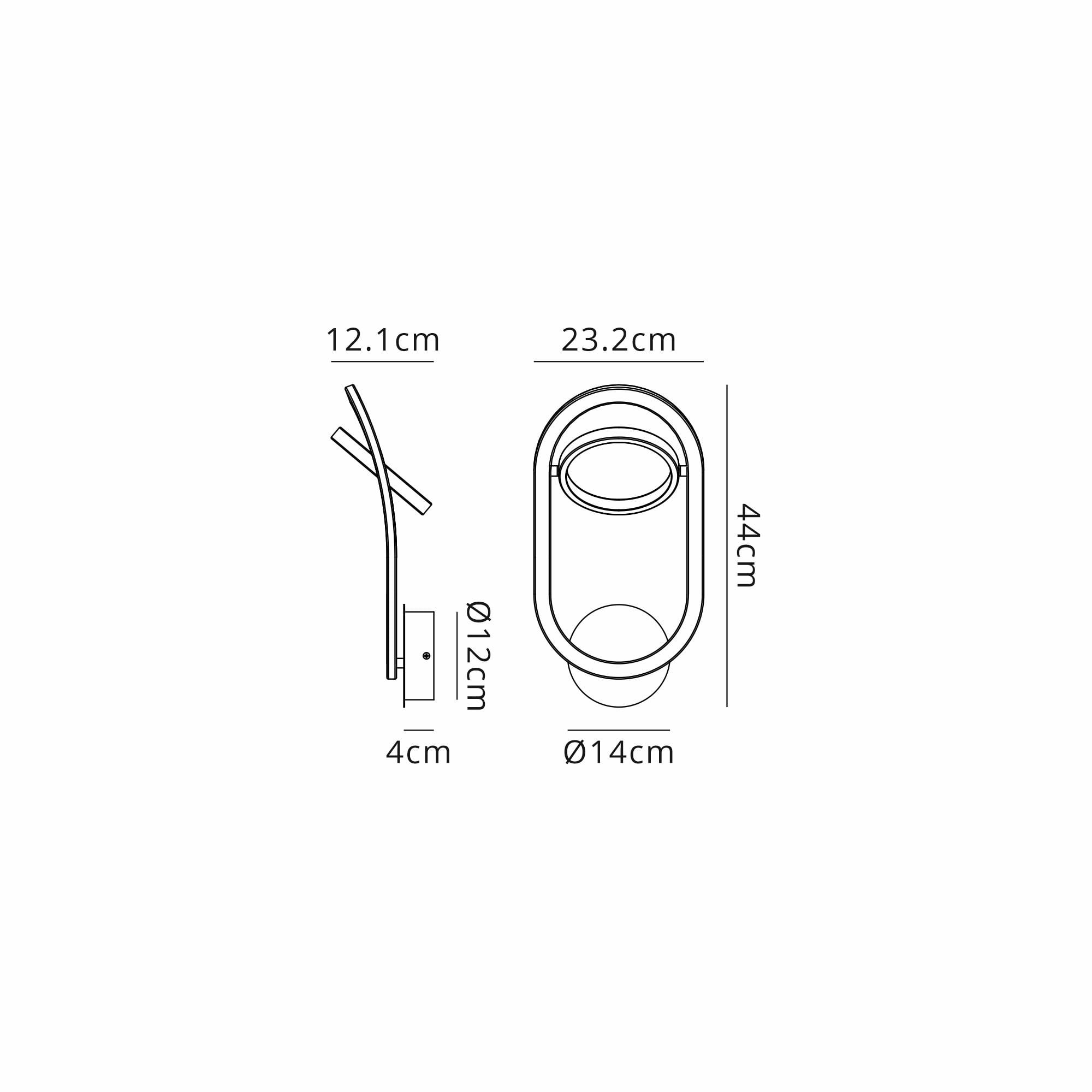 NL74559 Naegel 1 LED Wall Light Satin Black Gold