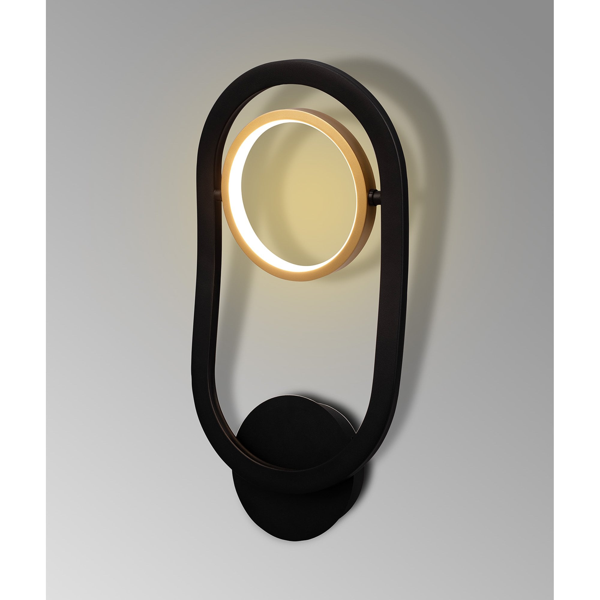 NL74559 Naegel 1 LED Wall Light Satin Black Gold