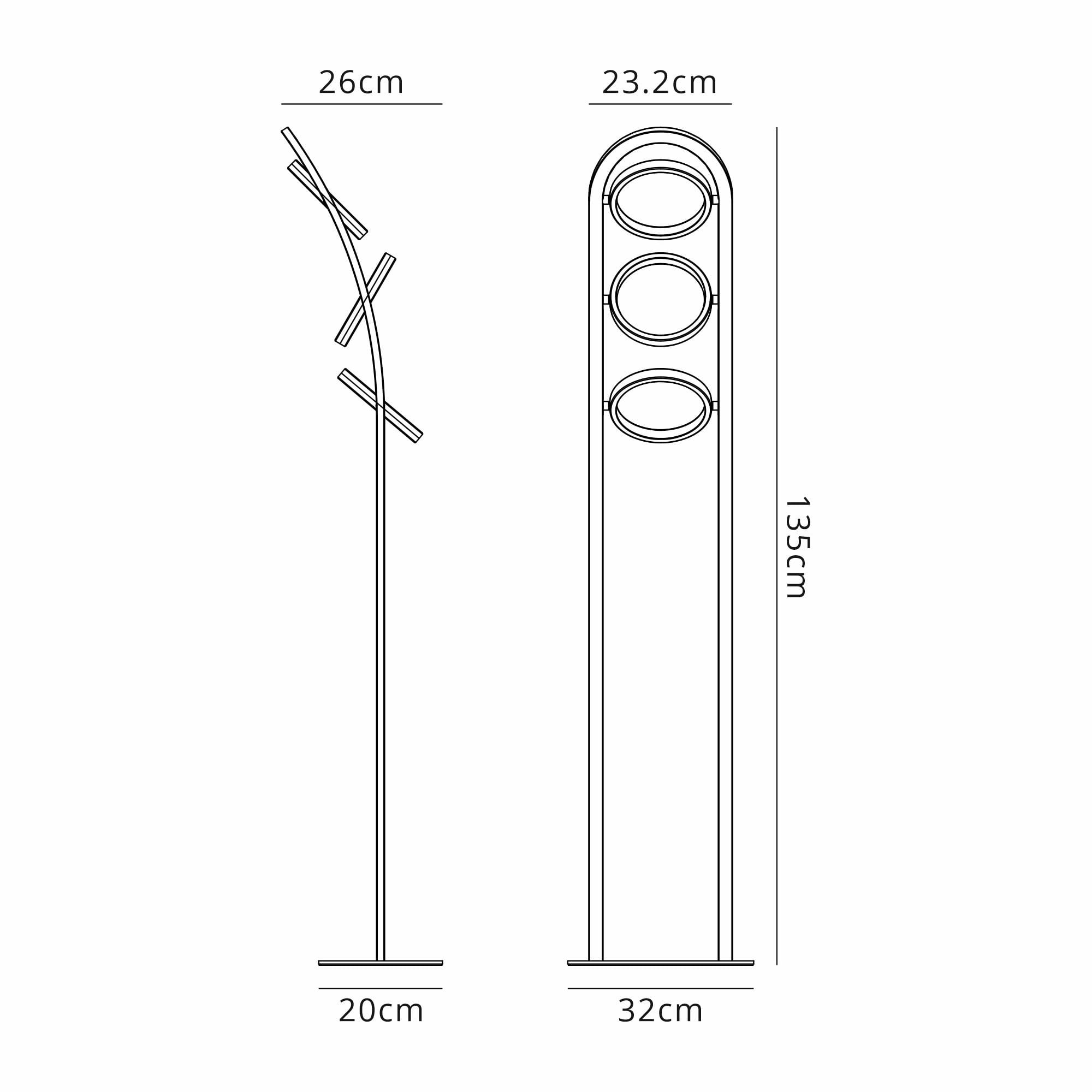 NL74579 Naegel 3 LED Floor Lamp Satin Black Gold