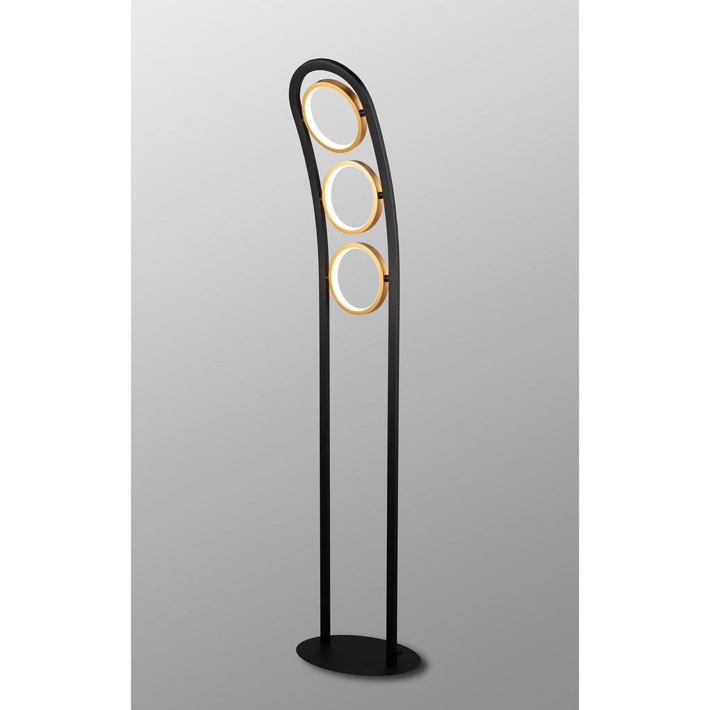 NL74579 Naegel 3 LED Floor Lamp Satin Black Gold