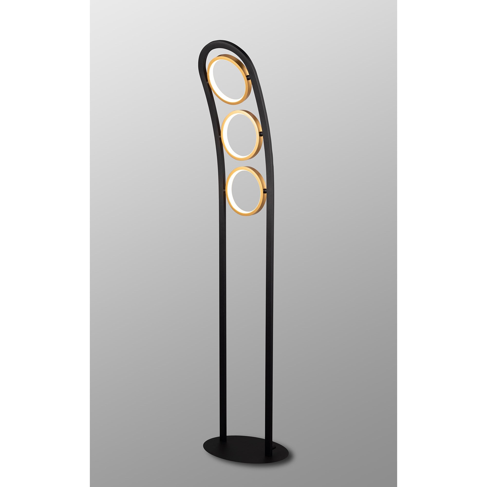 NL74579 Naegel 3 LED Floor Lamp Satin Black Gold
