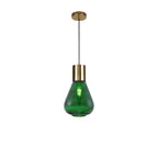 NLK09259 Olivia 1 Light Narrow Pendant Ancient Brass Green