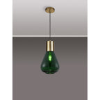 NLK09259 Olivia 1 Light Narrow Pendant Ancient Brass Green