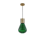 NLK09259 Olivia 1 Light Narrow Pendant Ancient Brass Green