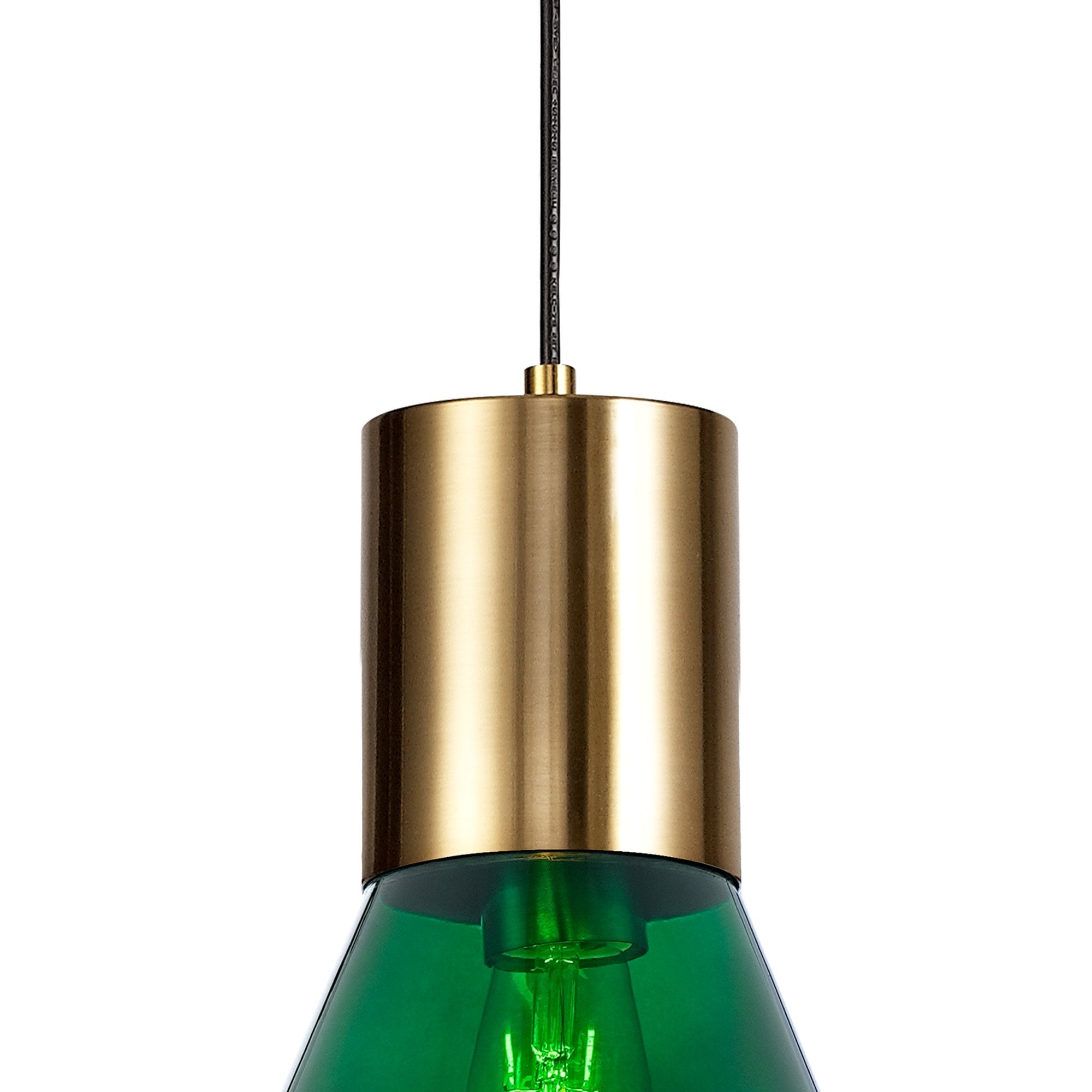 NLK09259 Olivia 1 Light Narrow Pendant Ancient Brass Green