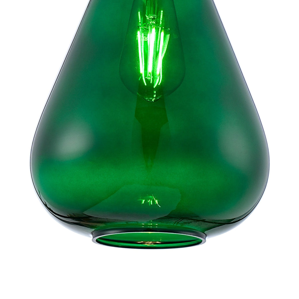 NLK09259 Olivia 1 Light Narrow Pendant Ancient Brass Green