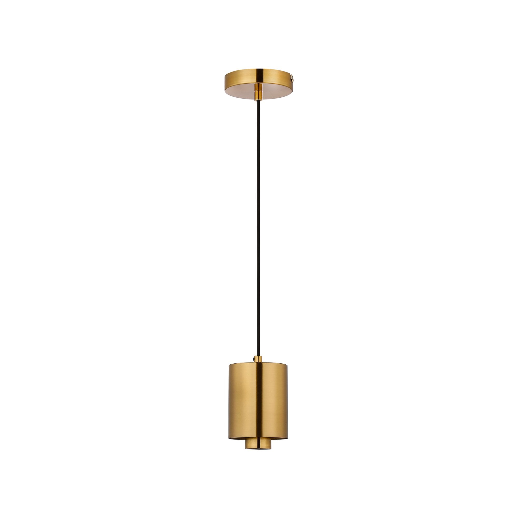 NLK09259 Olivia 1 Light Narrow Pendant Ancient Brass Green