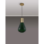 NLK09259 Olivia 1 Light Narrow Pendant Ancient Brass Green