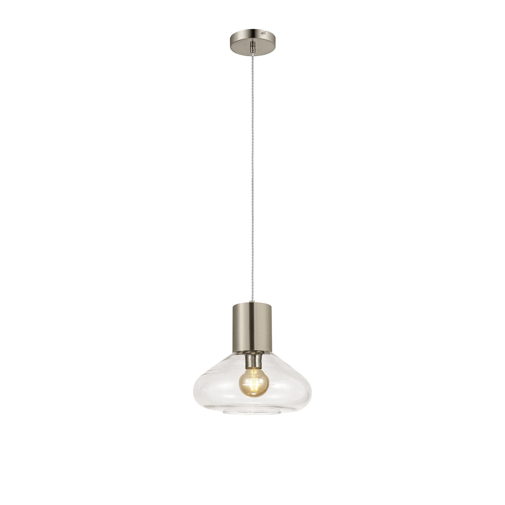 NLK09569 Olivia 1 Light Wide Pendant Satin Nickel