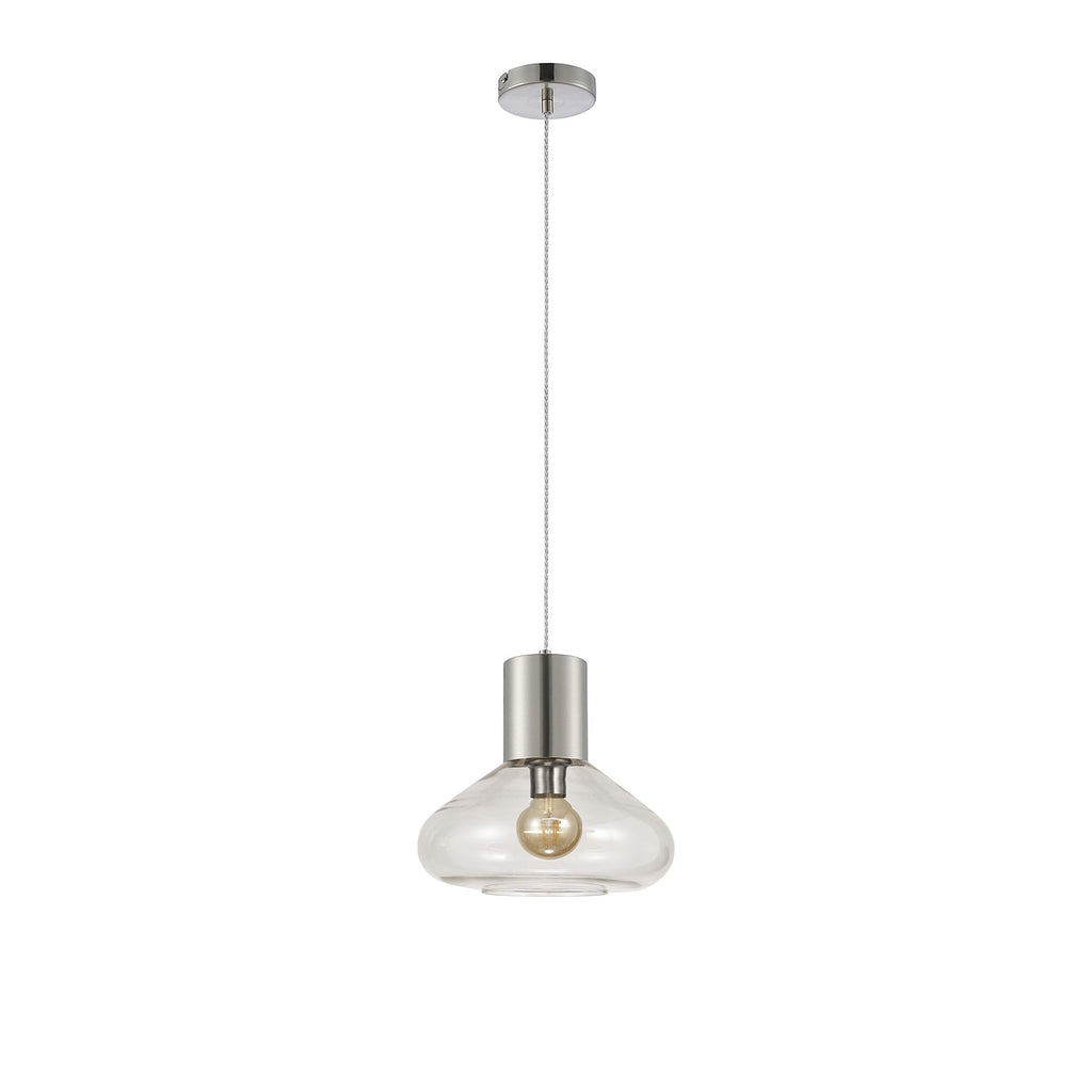 NLK09569 Olivia 1 Light Wide Pendant Satin Nickel
