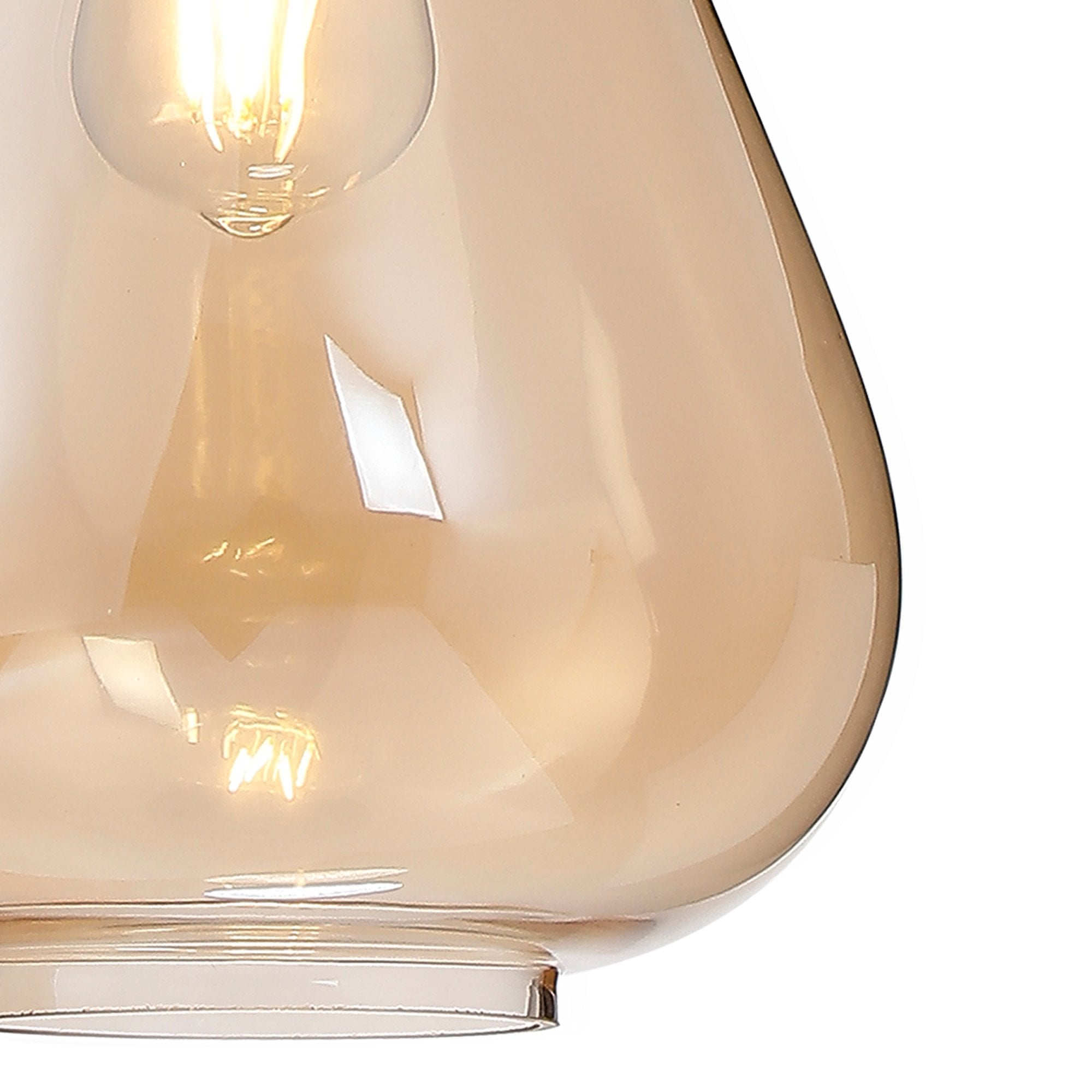 NLK09649 Olivia 1 Light Narrow Pendant Satin Black Amber