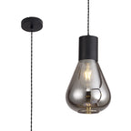 NLK09729 Olivia 1 Light Narrow Pendant Satin Black Smoke