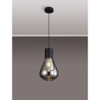 NLK09729 Olivia 1 Light Narrow Pendant Satin Black Smoke