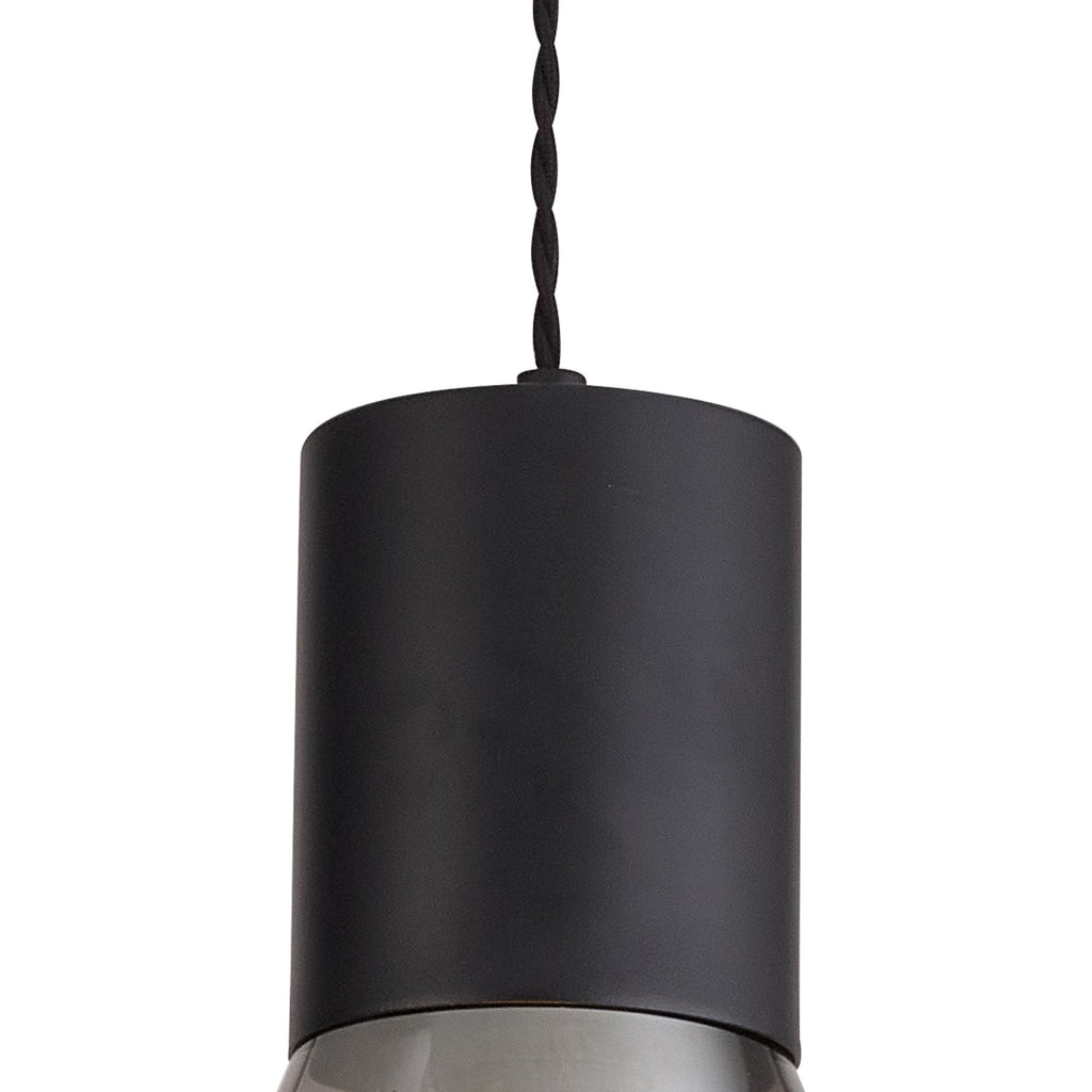 NLK09729 Olivia 1 Light Narrow Pendant Satin Black Smoke