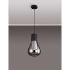 NLK09729 Olivia 1 Light Narrow Pendant Satin Black Smoke