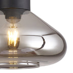 NLK09839 Olivia 1 Light Wide Pendant Satin Black Smoke