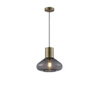 NLK10019 Olivia 1 Light Wide Pendant Antique Brass Black