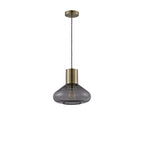 NLK10019 Olivia 1 Light Wide Pendant Antique Brass Black