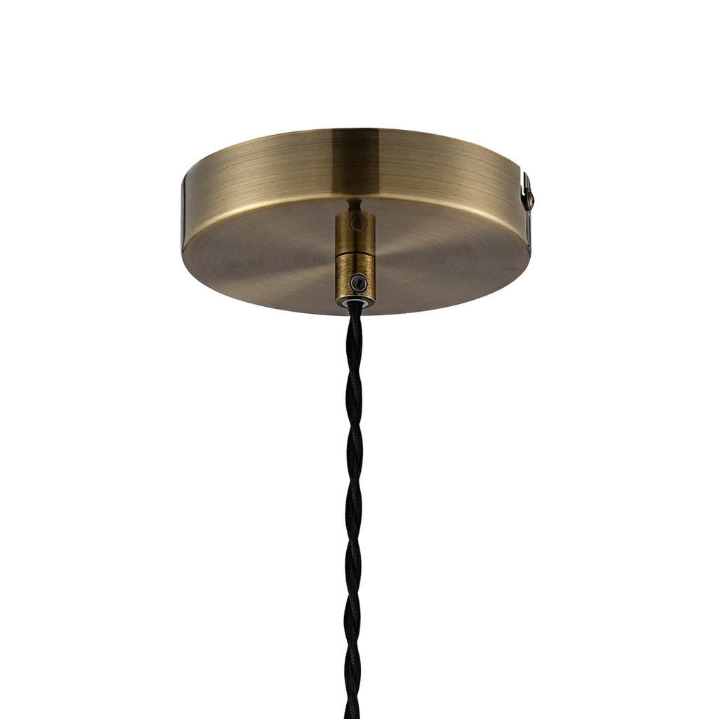 NLK10019 Olivia 1 Light Wide Pendant Antique Brass Black