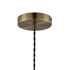 NLK10019 Olivia 1 Light Wide Pendant Antique Brass Black