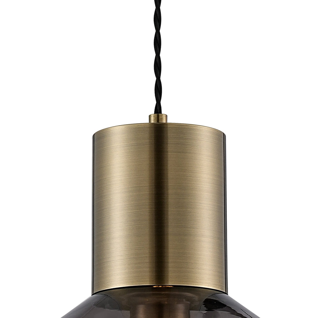 NLK10019 Olivia 1 Light Wide Pendant Antique Brass Black