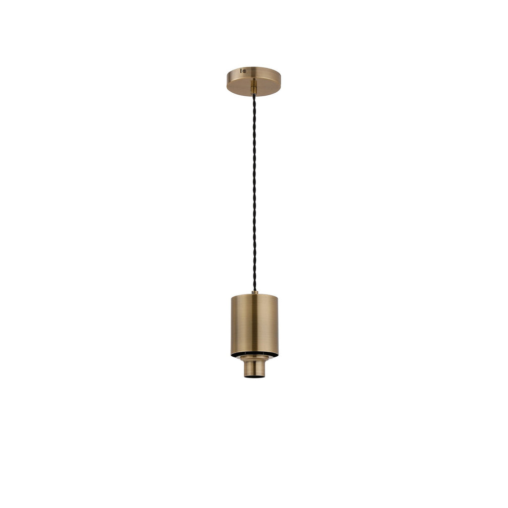 NLK10019 Olivia 1 Light Wide Pendant Antique Brass Black