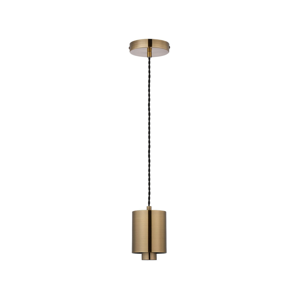 NLK10019 Olivia 1 Light Wide Pendant Antique Brass Black