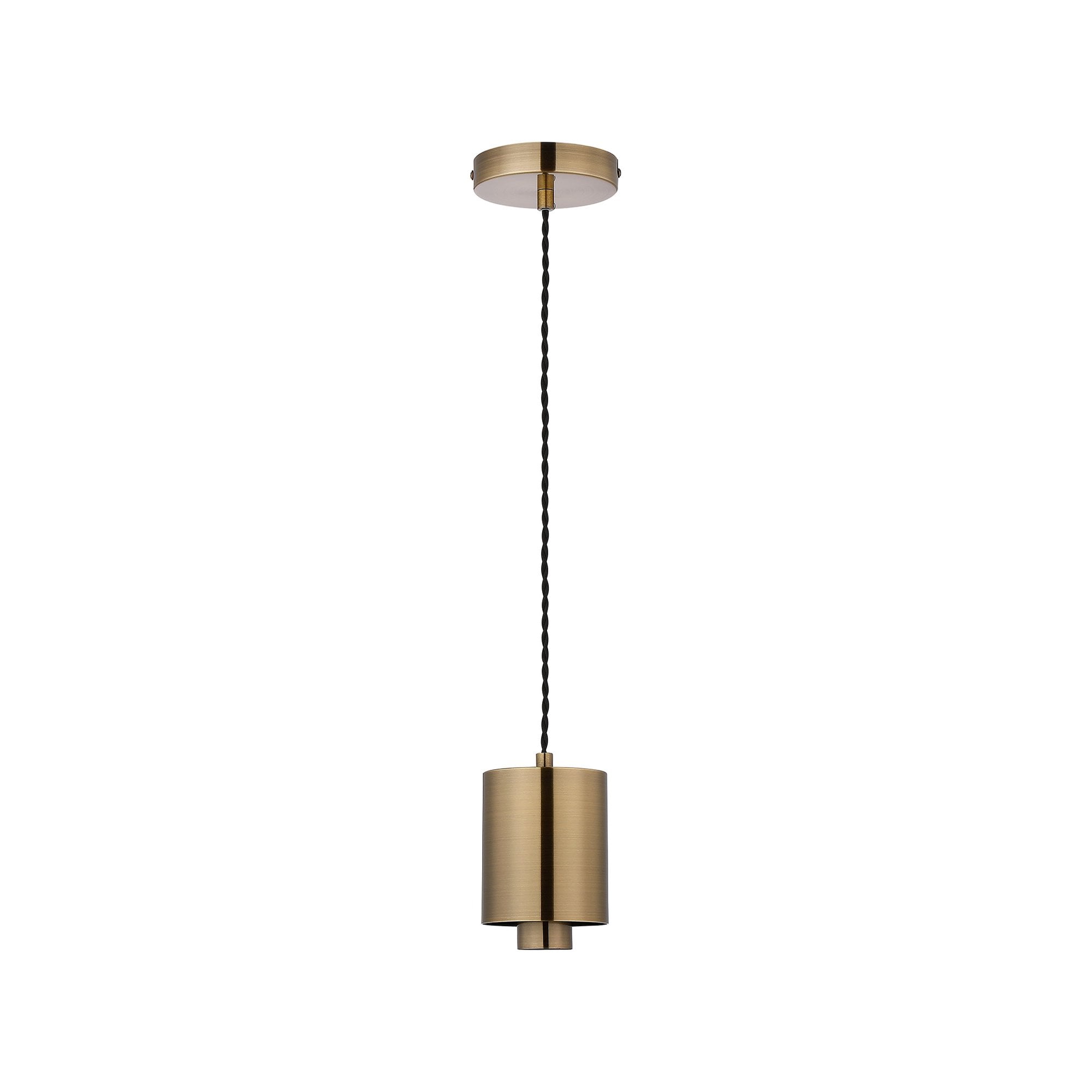 NLK10019 Olivia 1 Light Wide Pendant Antique Brass Black