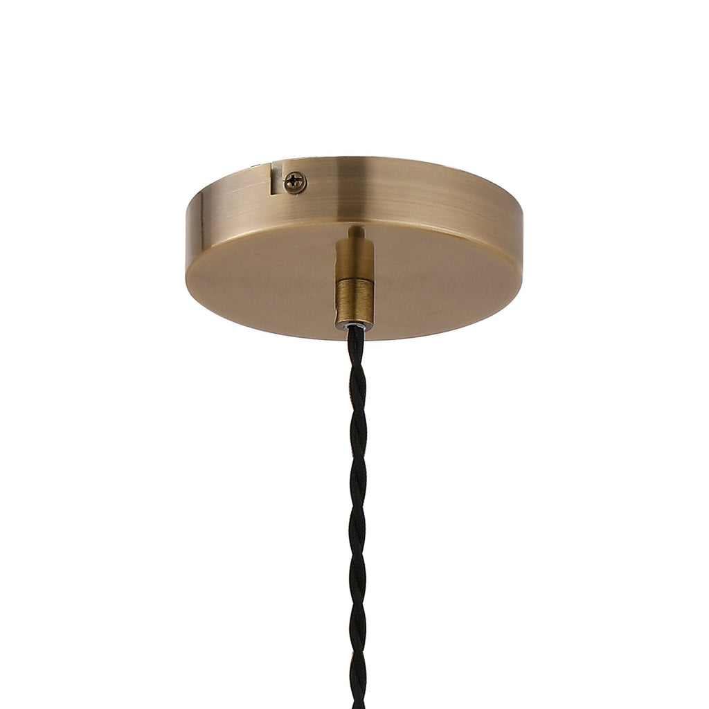 NLK10019 Olivia 1 Light Wide Pendant Antique Brass Black