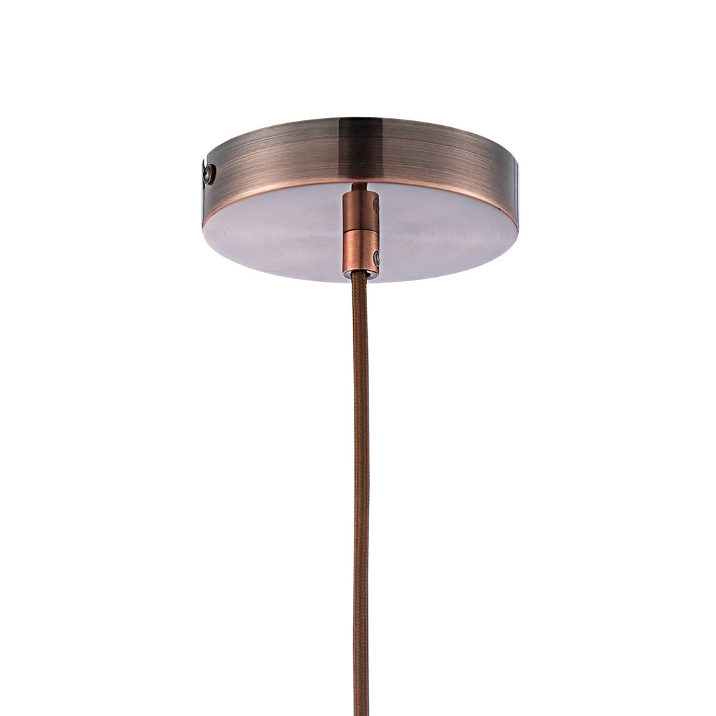NLK10119 Olivia 1 Light Narrow Pendant Antique Copper Blue