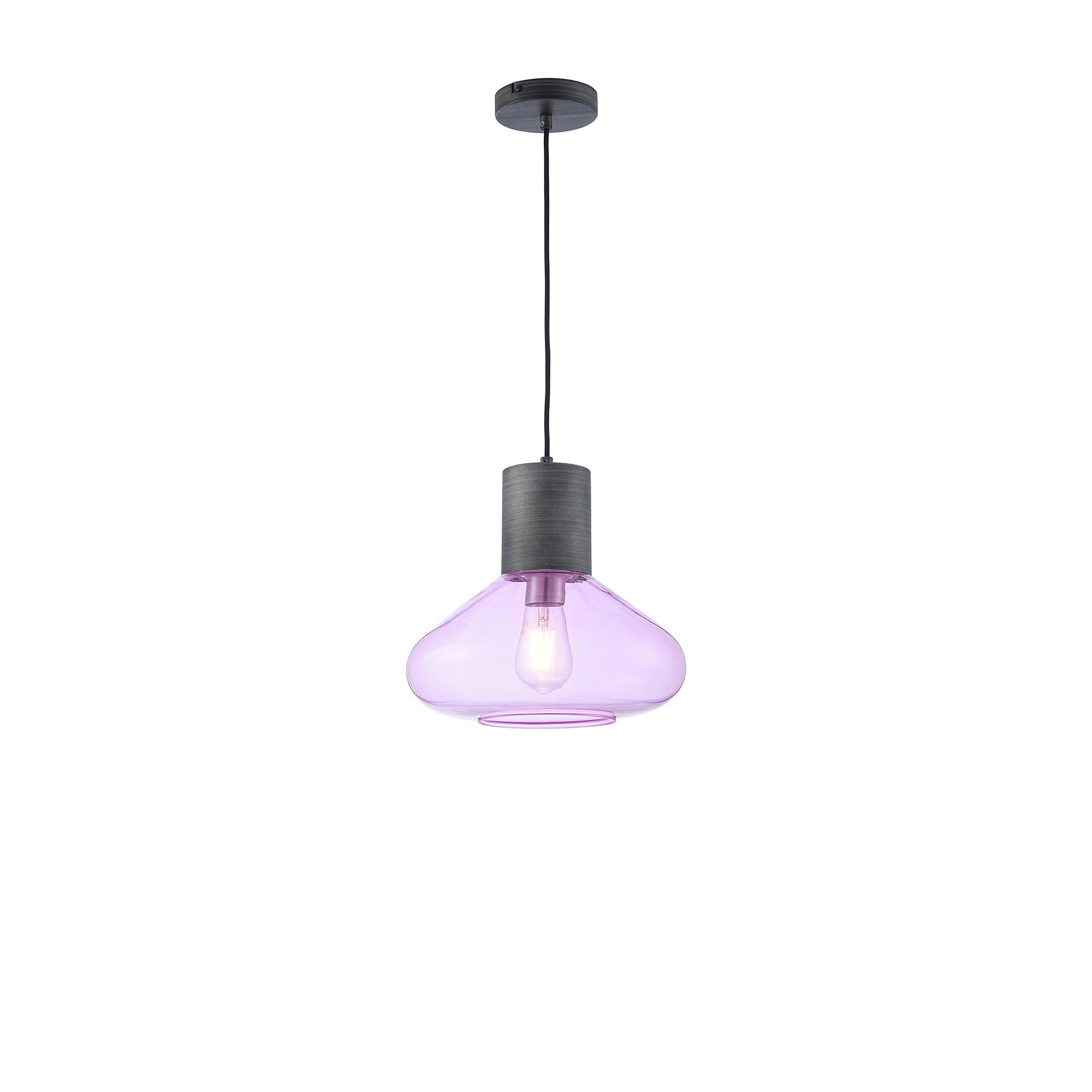 NLK10469 Olivia 1 Light Wide Pendant Pewter Lilac