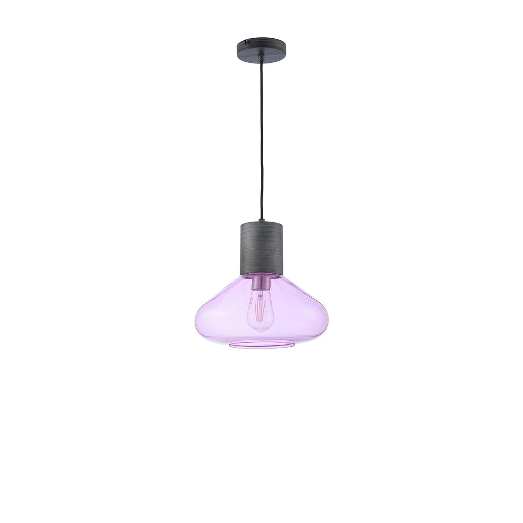 NLK10469 Olivia 1 Light Wide Pendant Pewter Lilac
