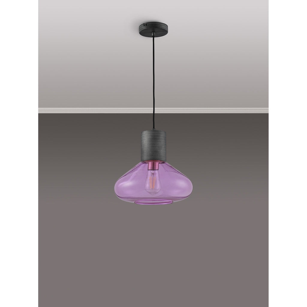 NLK10469 Olivia 1 Light Wide Pendant Pewter Lilac