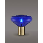 NLK10649 Olivia 1 Light Table Lamp Ancient Brass Blue
