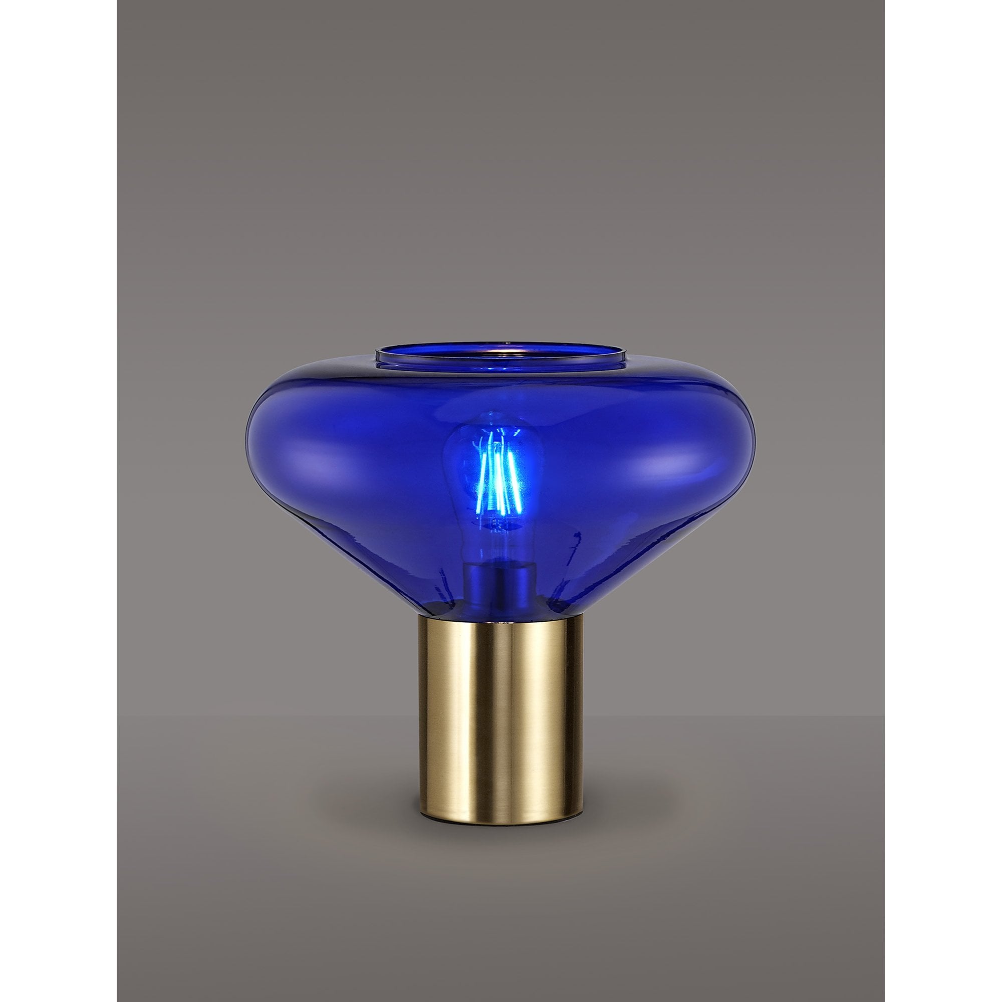 NLK10649 Olivia 1 Light Table Lamp Ancient Brass Blue