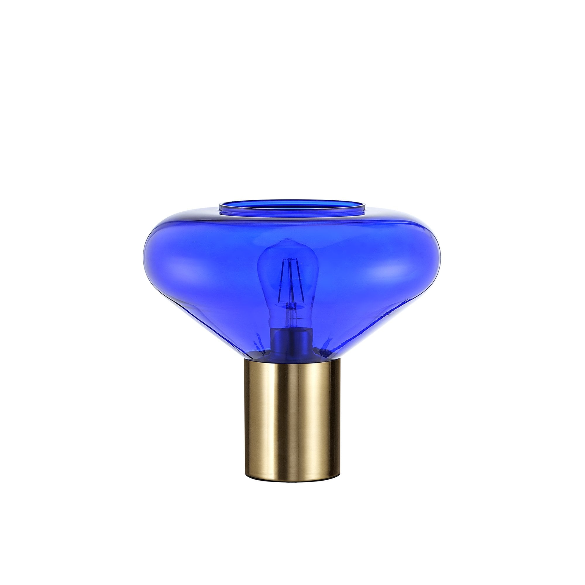 NLK10649 Olivia 1 Light Table Lamp Ancient Brass Blue